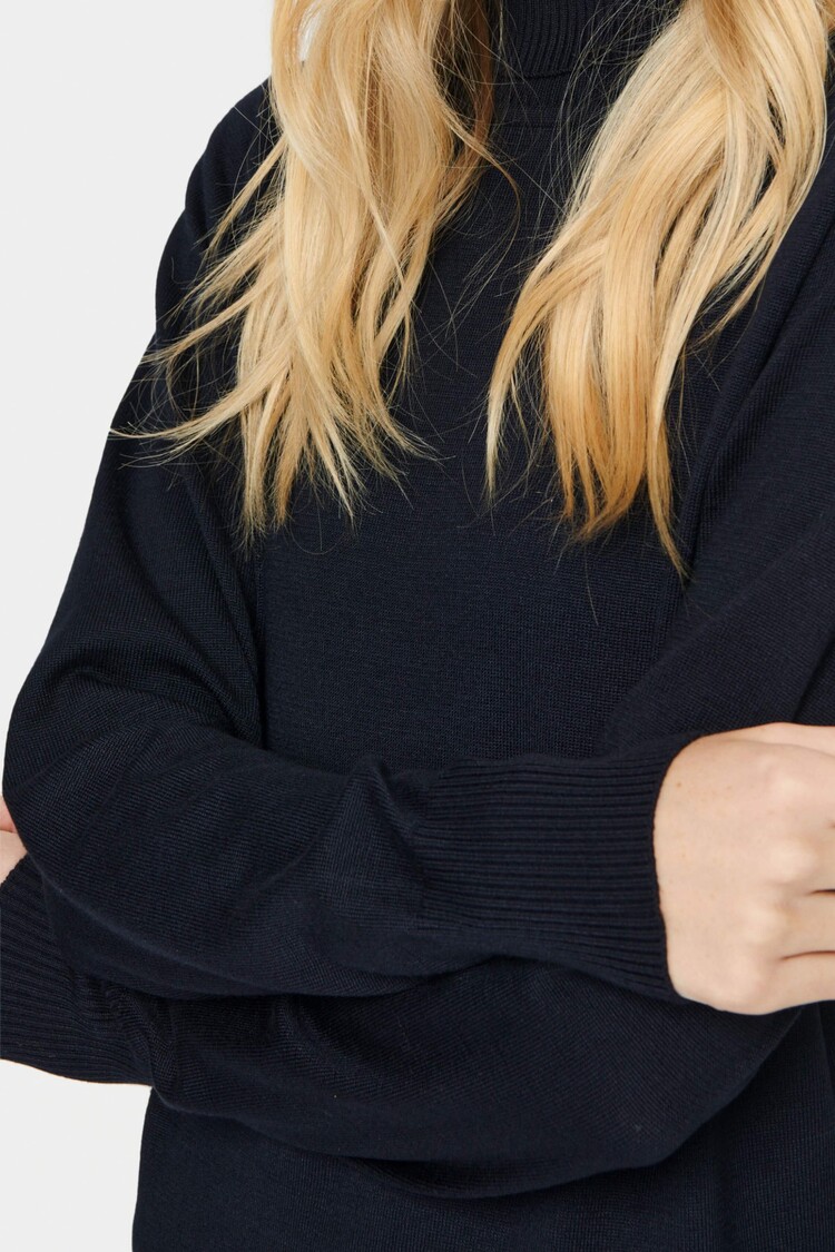 Saint Tropez Jurk Mila Rollneck Donkerblauw