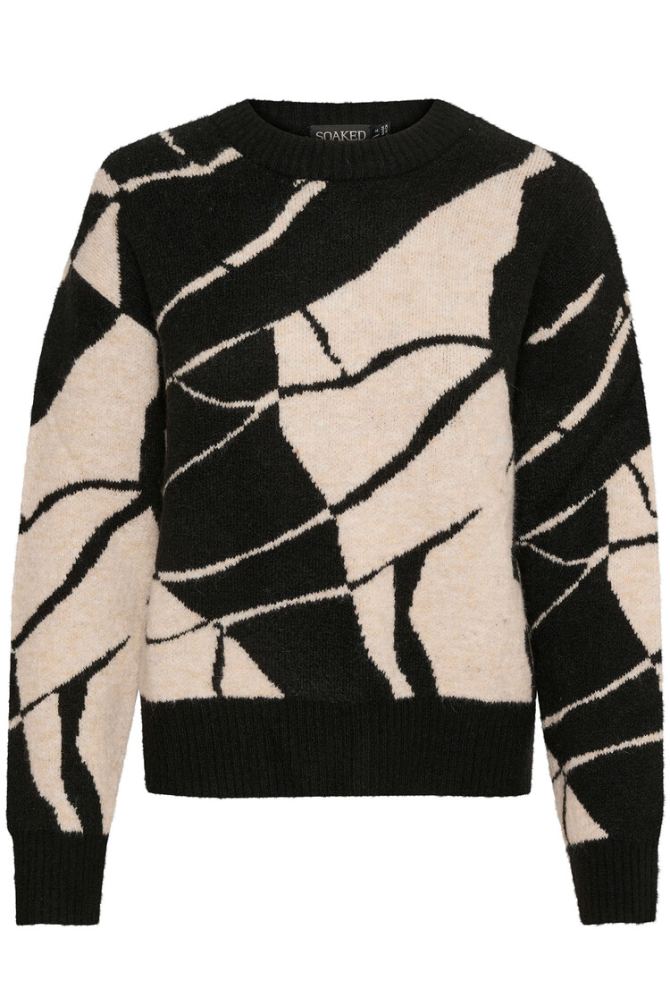Soaked in Luxury Pullover Rakel Bates Zwart/Wit