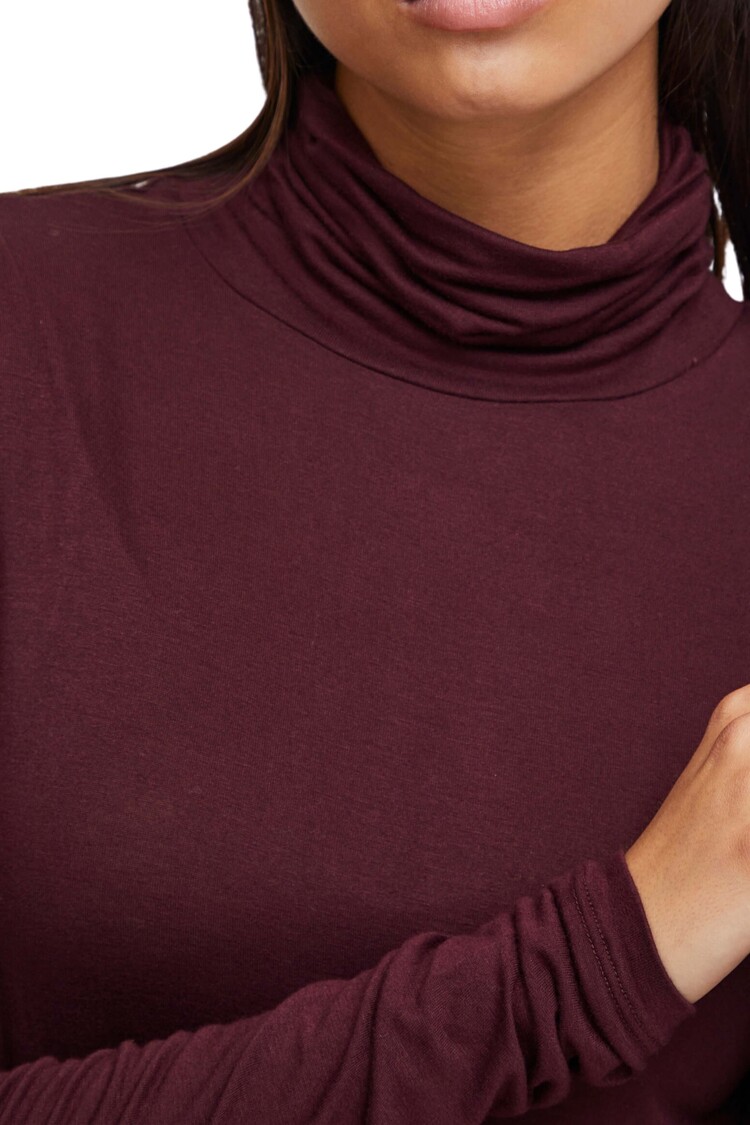 Ichi Longsleeve T-shirt Col Ihphiluca Wijnrood