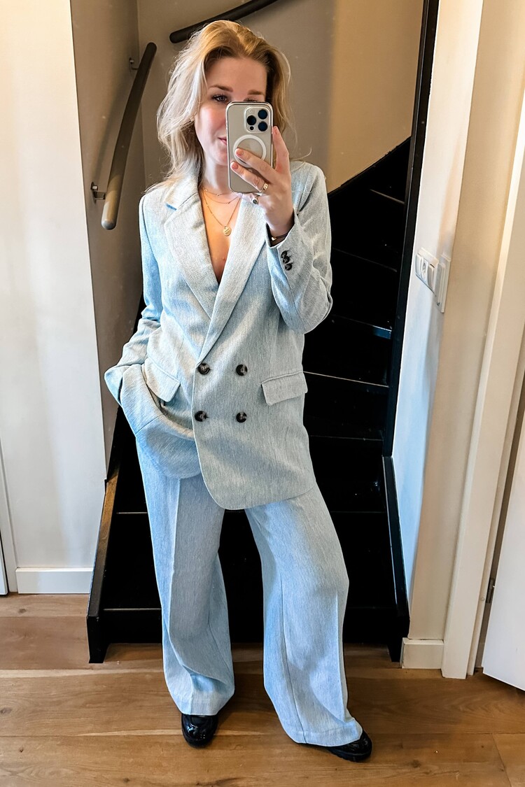 My Essential Wardrobe Pantalon Elisa Lichtblauw