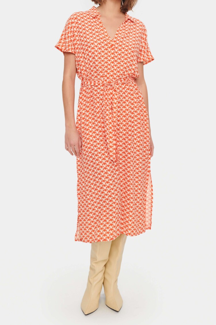 Saint Tropez Midi-jurk Blanca Oranje