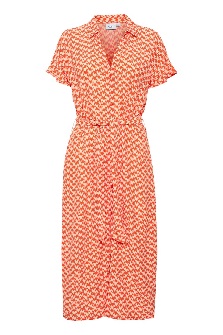 Saint Tropez Midi-jurk Blanca Oranje