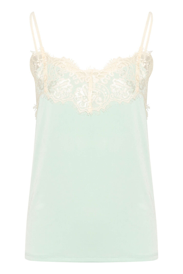 Soaked in Luxury Singlet Cayla Twotone Lichtblauw/Wit