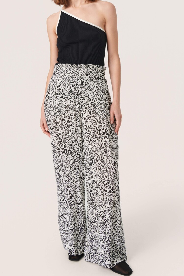 Soaked in Luxury Broek Zaya Zwart/Wit