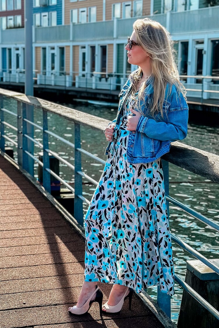 Soaked in Luxury Maxi Jurk Arjana Lichtblauw