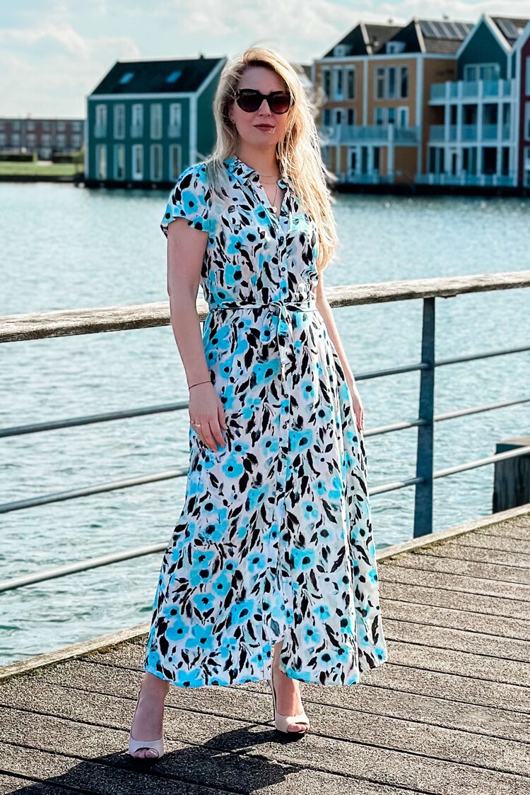 Soaked in Luxury Maxi Jurk Arjana Lichtblauw