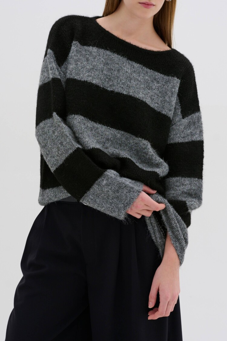 My Essential Wardrobe Pullover Meena Grijs/Zwart