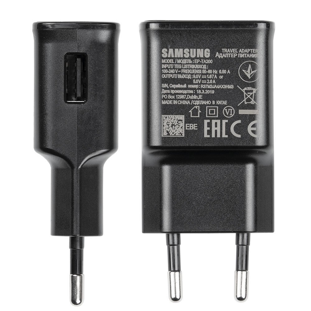 Samsung 9V USB-A Fast Charger for Samsung - Black- BULK - Factory Standard Samsung 9V USB-A Fast Charger for Samsung - Black- BULK - Factory Standard