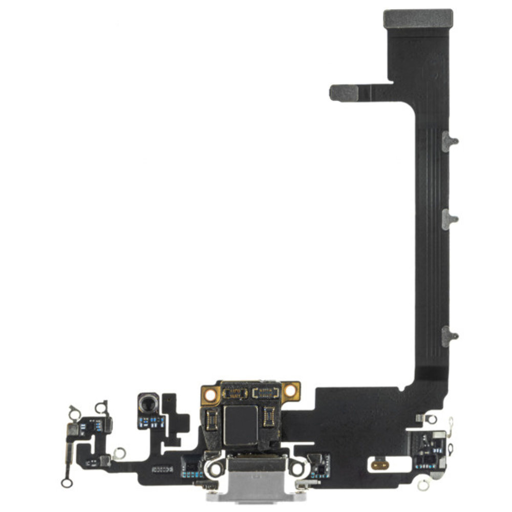 Apple iPhone 11 Pro Max Charging Port Flex With Main Microphone and Sub Board - Silver - 821-02250 - OEM Pulled Apple iPhone 11 Pro Max Charging Port Flex With Main Microphone and Sub Board - Silver - 821-02250 - OEM Pulled