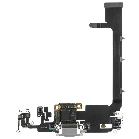 Apple iPhone 11 Pro Max Charging Port Flex With Main Microphone and Sub Board - Silver - 821-02250 - OEM Pulled Apple iPhone 11 Pro Max Charging Port Flex With Main Microphone and Sub Board - Silver - 821-02250 - OEM Pulled