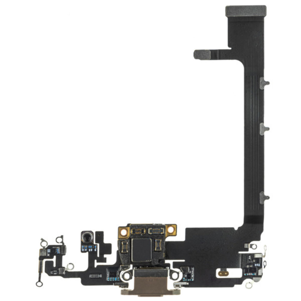 Apple iPhone 11 Pro Max Charging Port Flex With Main Microphone and Sub Board - Gold - 821-02250 - OEM Pulled Apple iPhone 11 Pro Max Charging Port Flex With Main Microphone and Sub Board - Gold - 821-02250 - OEM Pulled