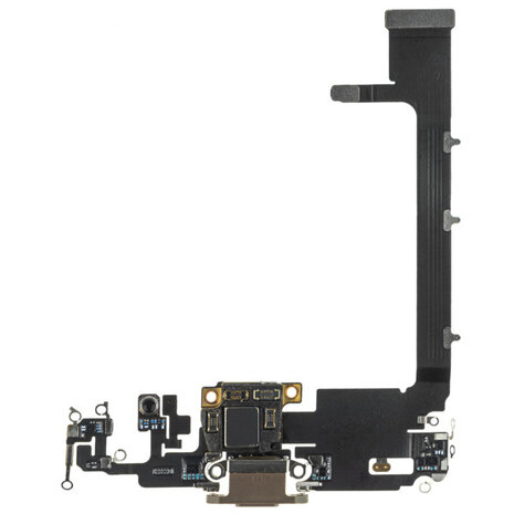 Apple iPhone 11 Pro Max Charging Port Flex With Main Microphone and Sub Board - Gold - 821-02250 - OEM Pulled Apple iPhone 11 Pro Max Charging Port Flex With Main Microphone and Sub Board - Gold - 821-02250 - OEM Pulled