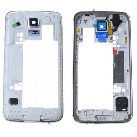 Samsung Samsung Galaxy S5 SM-900 / S5 Plus SM-901 Middle Cover LCD Support Frame - Silver - GH96-07236A Samsung Samsung Galaxy S5 SM-900 / S5 Plus SM-901 Middle Cover LCD Support Frame - Silver - GH96-07236A