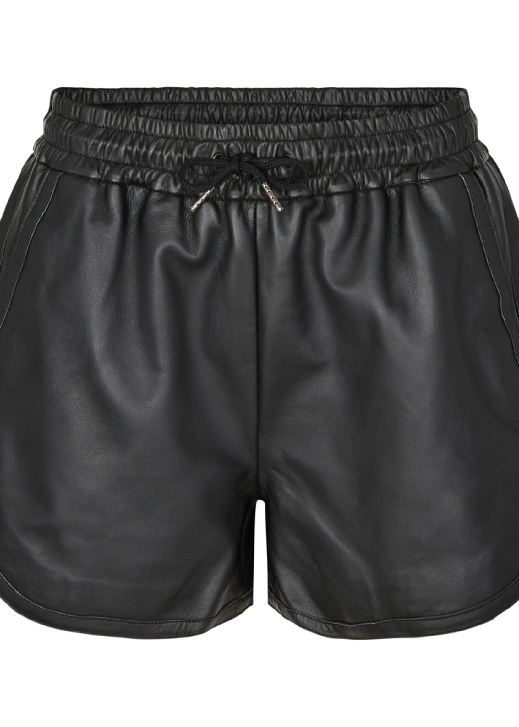 Co'Couture Phoebe Leather Crop Shorts - Black