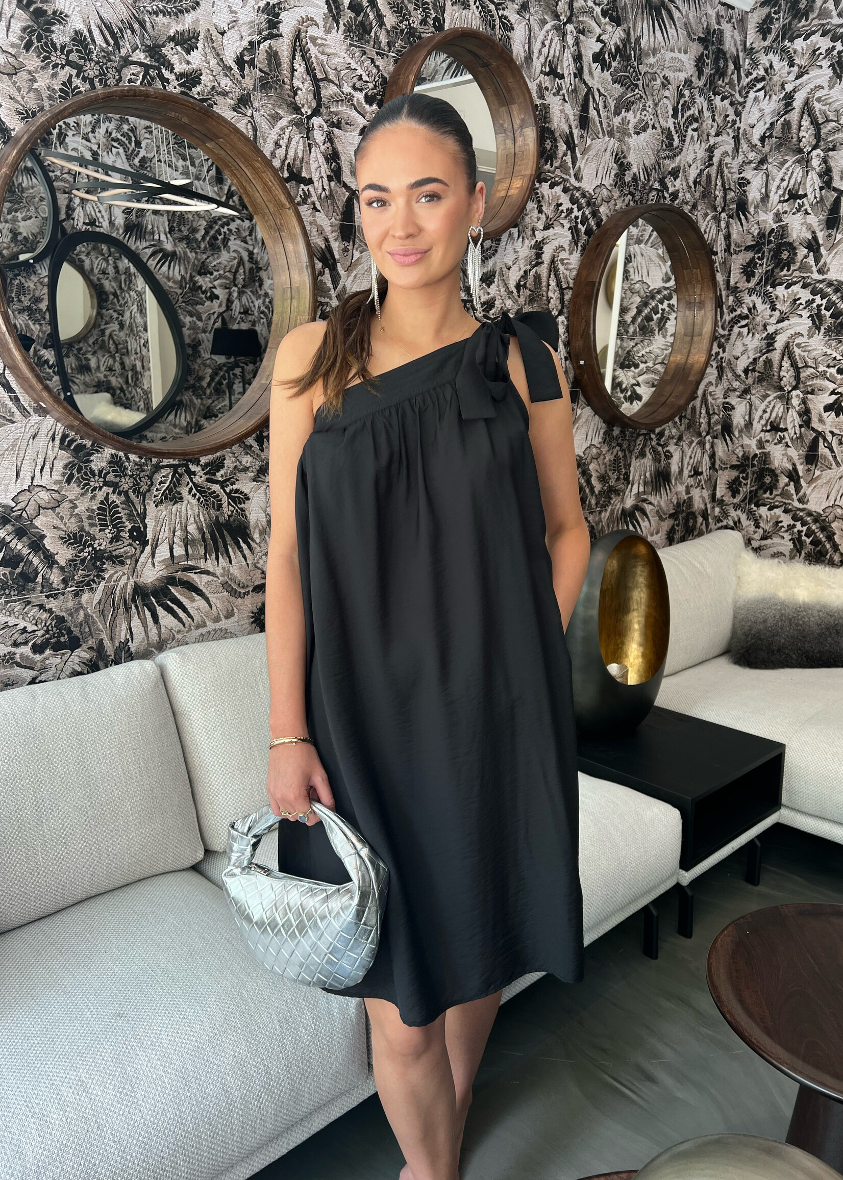 Co'Couture Callum Asym Midi Dress - Black