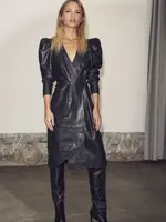 Co'Couture PhoebeCC Leather Wrap Dress - Dress
