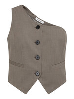 Co'Couture VidaCC Asym Tailor Vest - Walnut