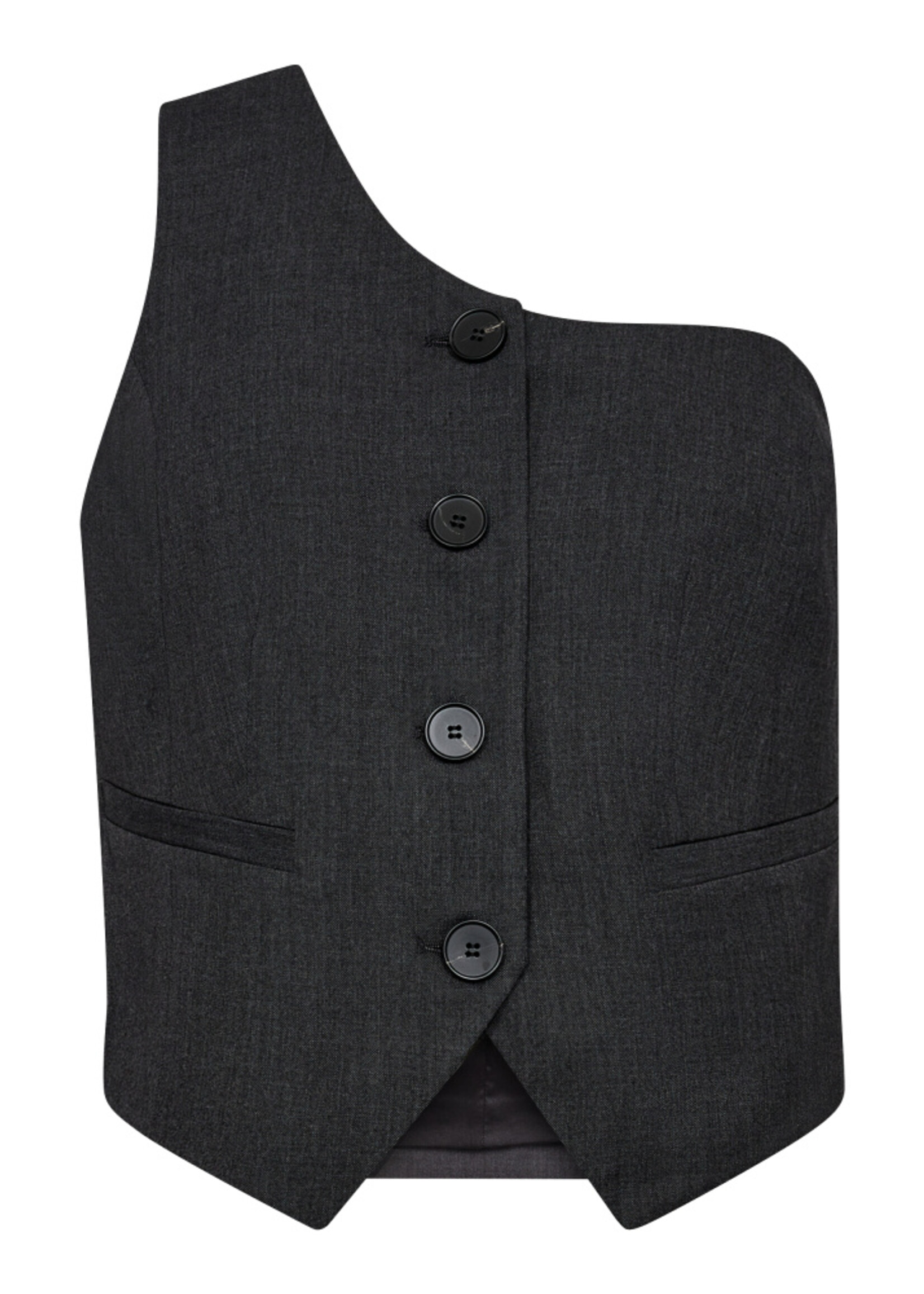 Co'Couture VidaCC Asym Tailor Vest -Antracit