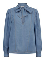 Co'Couture TitusCC Denim Blow Blouse - Denim Blue