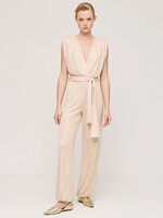 Access Wrap sequin jumpsuit - Sand