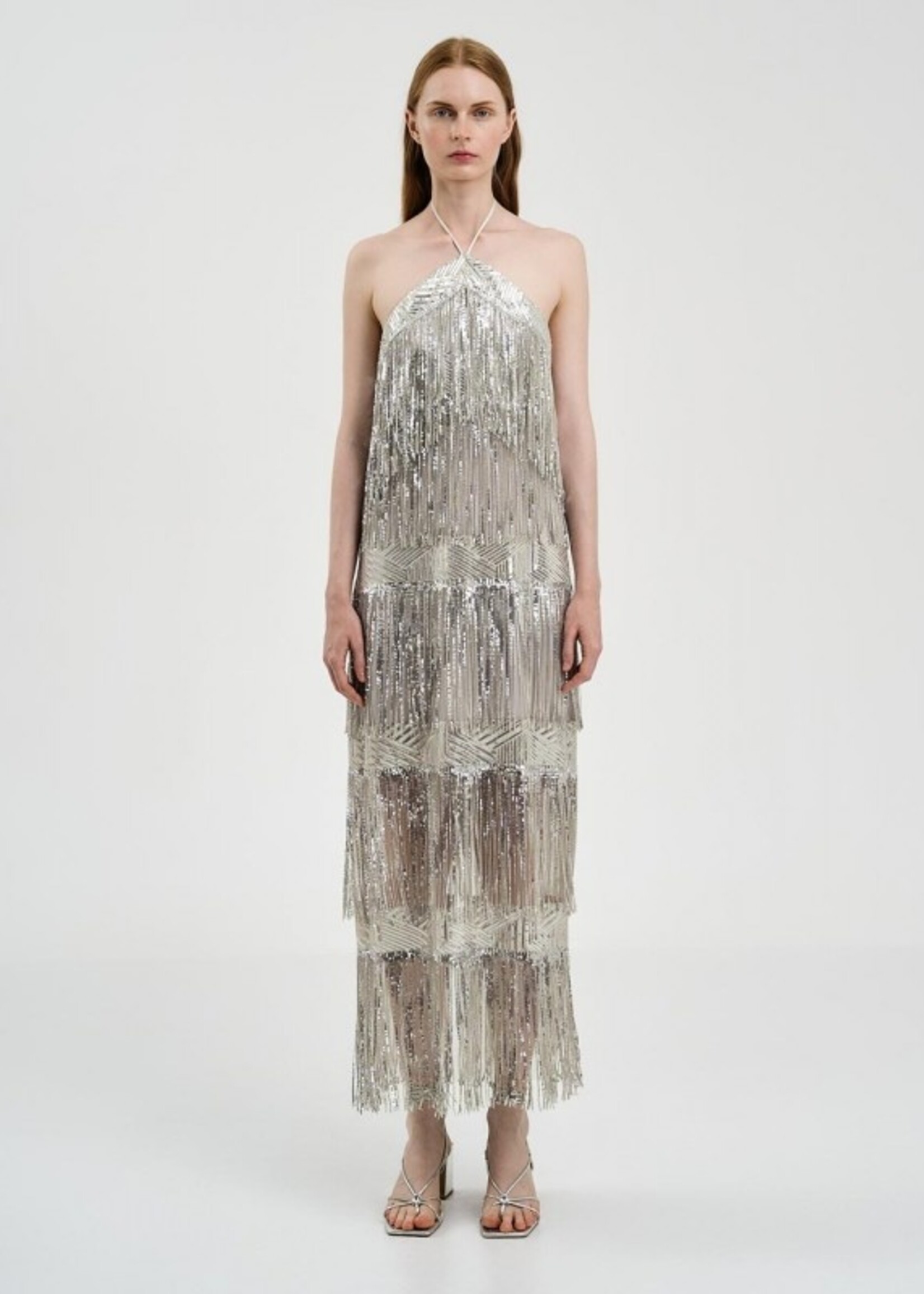 Access Dress with sequin fringes - Silver