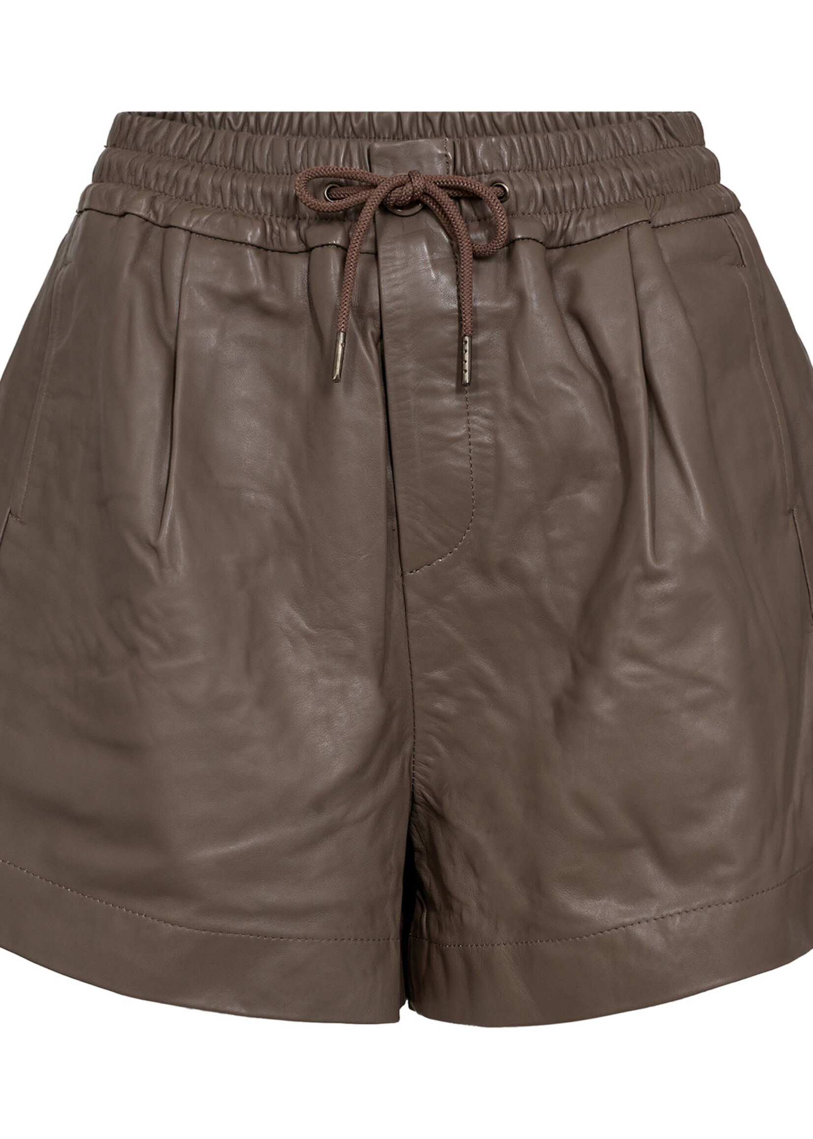 Co'Couture New PhoebeCC Leather Shorts - Elephant