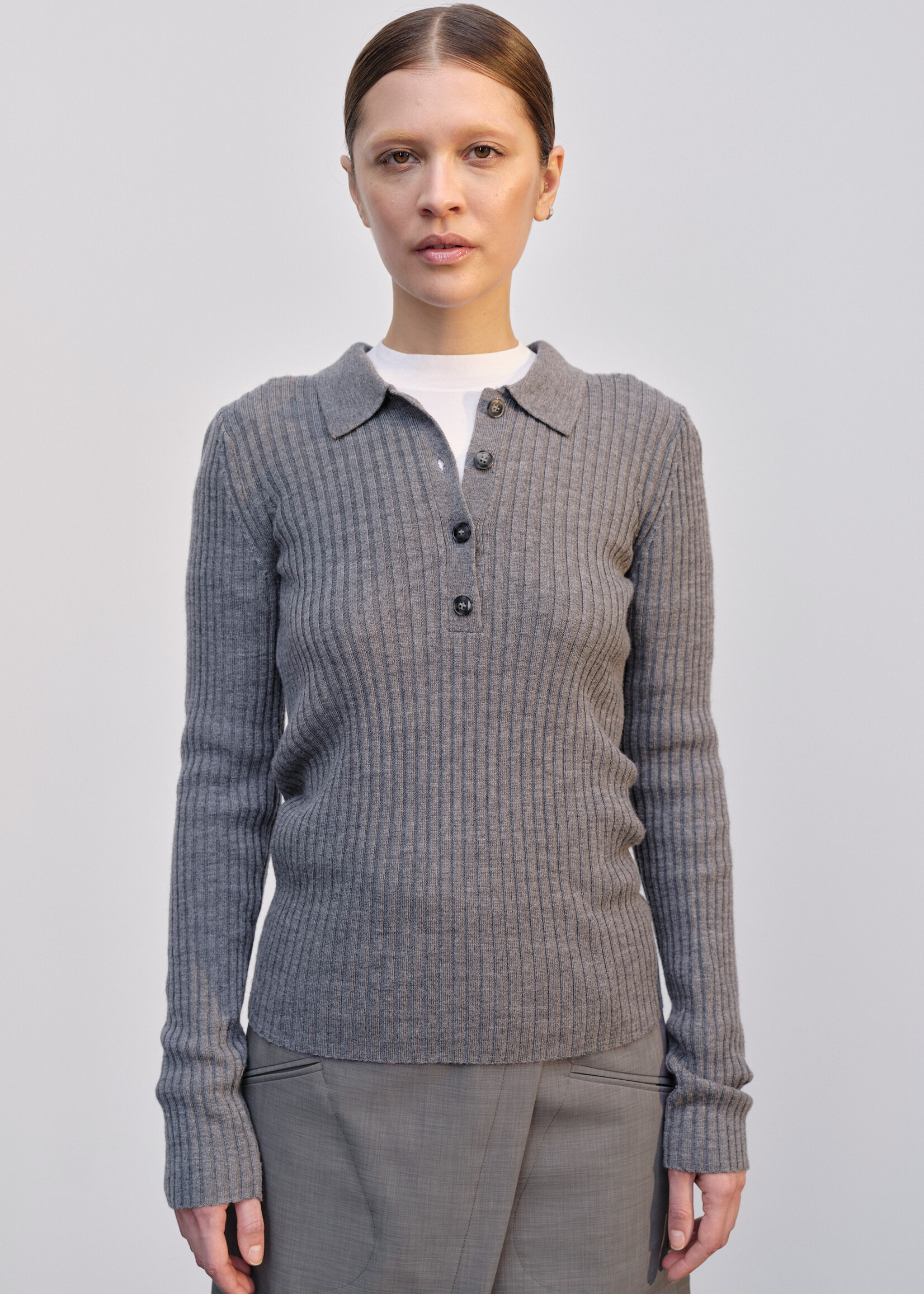Herskind Cadee Blouse Merino Wool - Grey Melange
