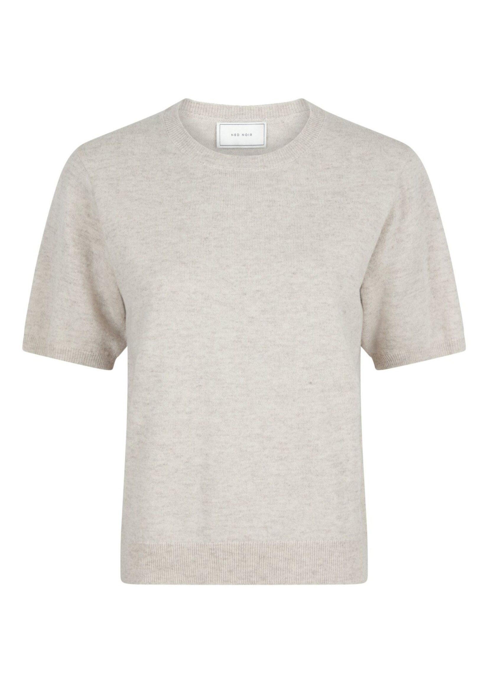 Neo Noir Missy Knit Tee - Licht Grey Melange