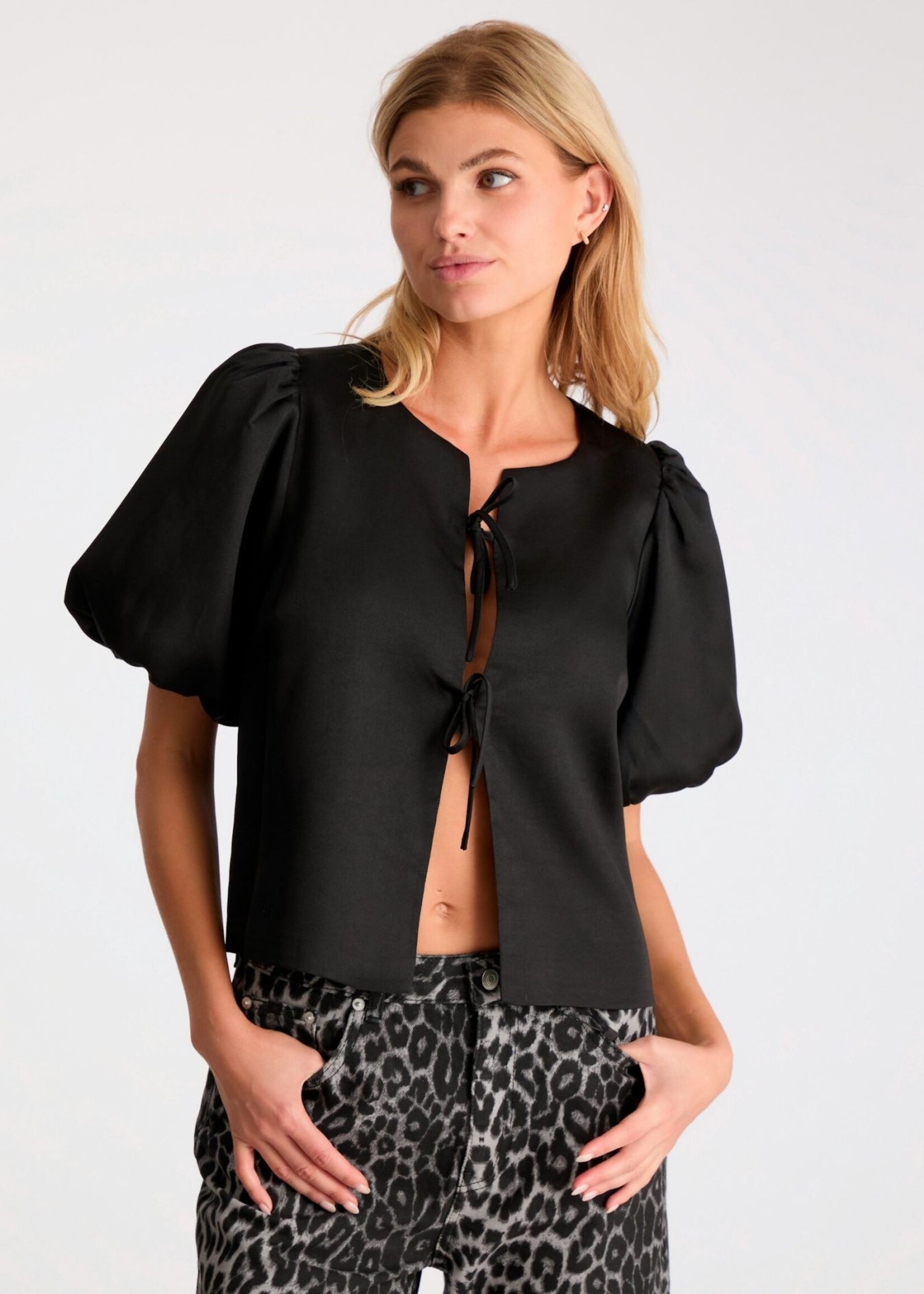 Neo Noir Aska Dull Satin Blouse - Black