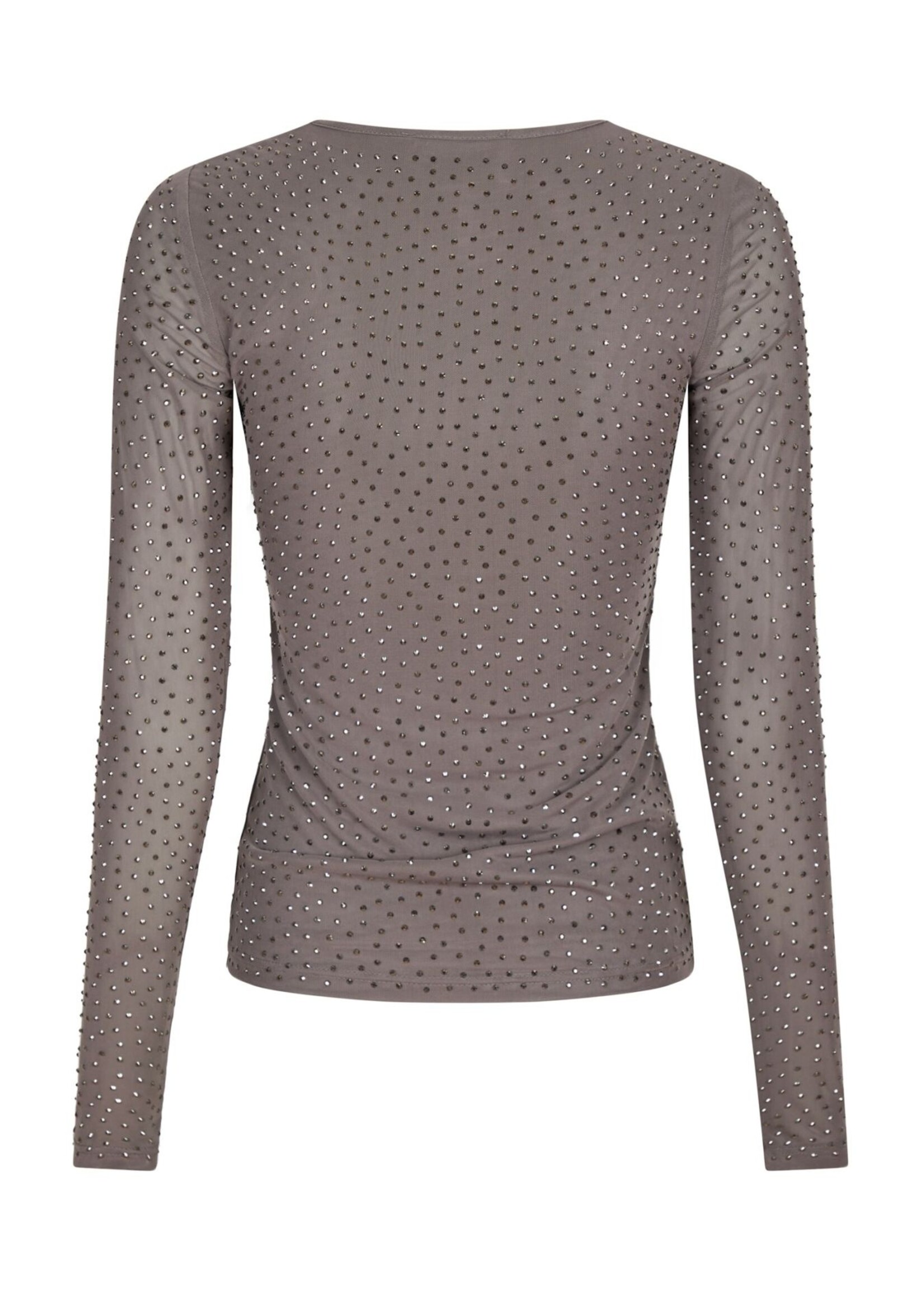 Neo Noir Basira Stone Mesh Blouse - Silver