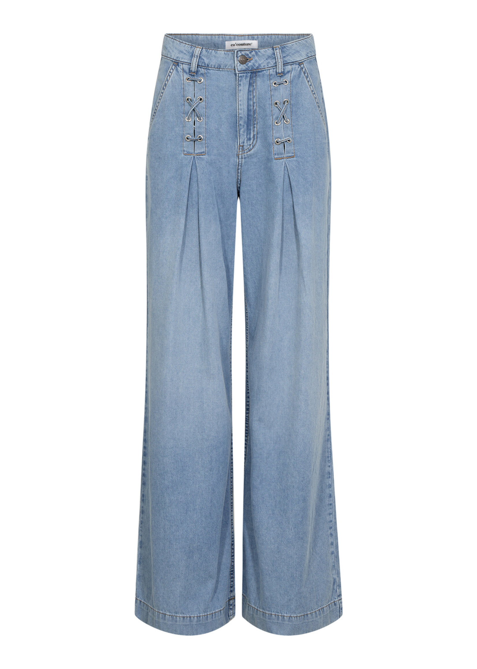 Co'Couture CindyCC Eyelet Wide LL Jeans - Denim