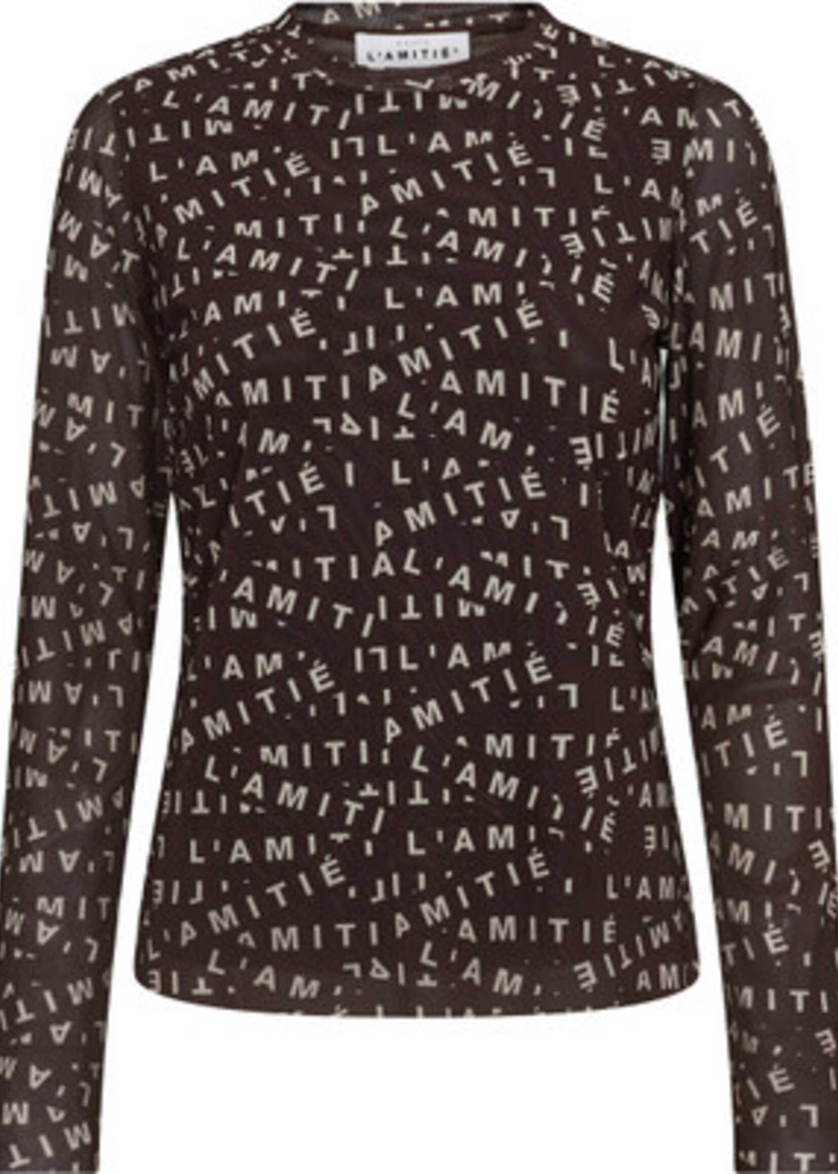 HAUTE L'AMITIÉ L'AMITIÉ Mesh Ls O-Neck - Mocca