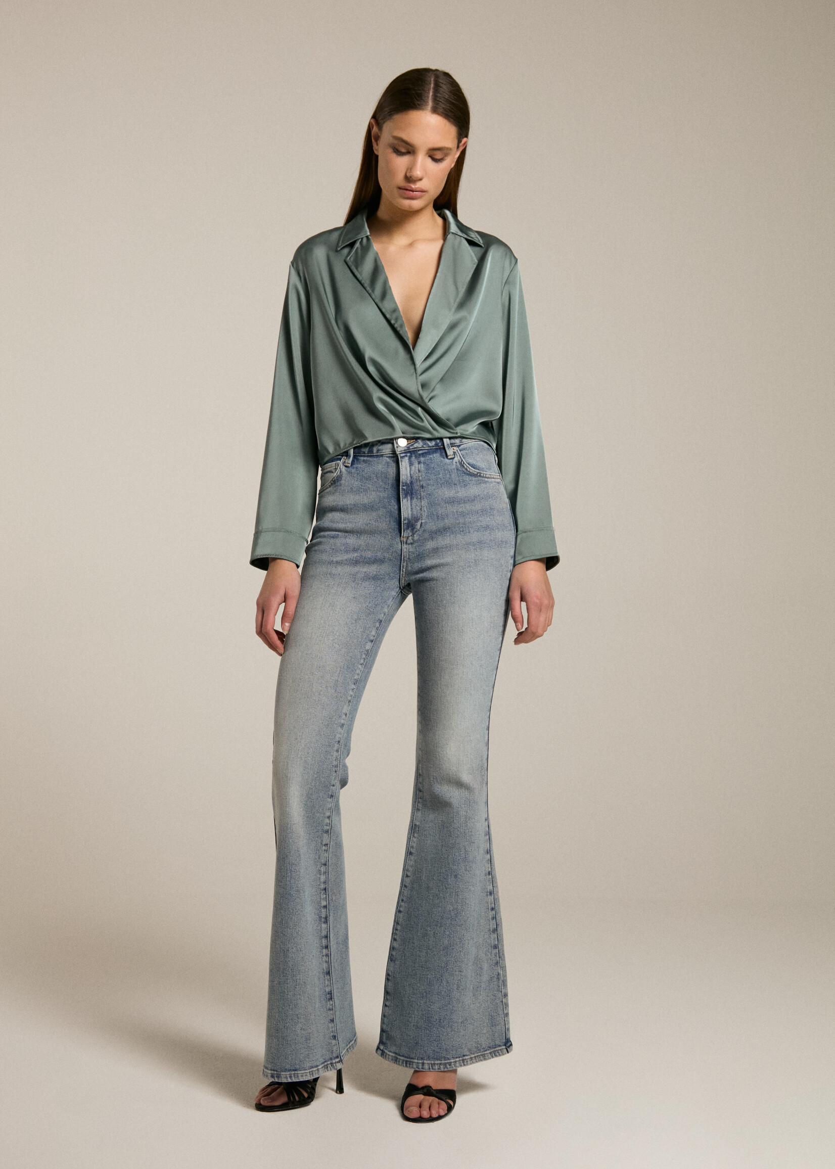 HOMAGE Angelina - Wide Flared Jeans - Mid Wash