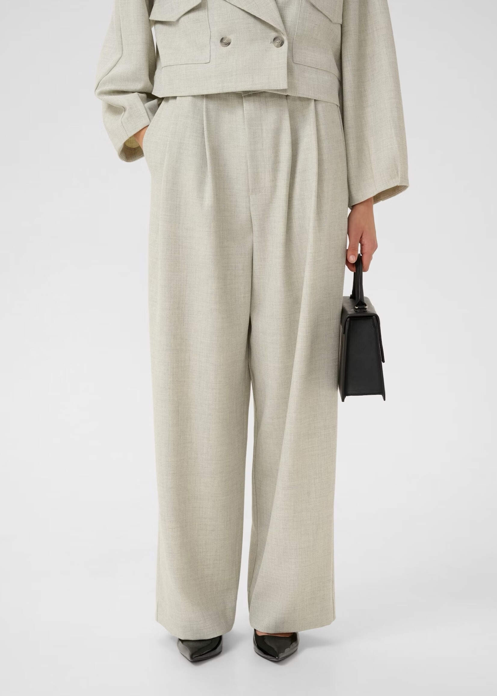 Gestuz Wiana MW Pants - Off White Melange