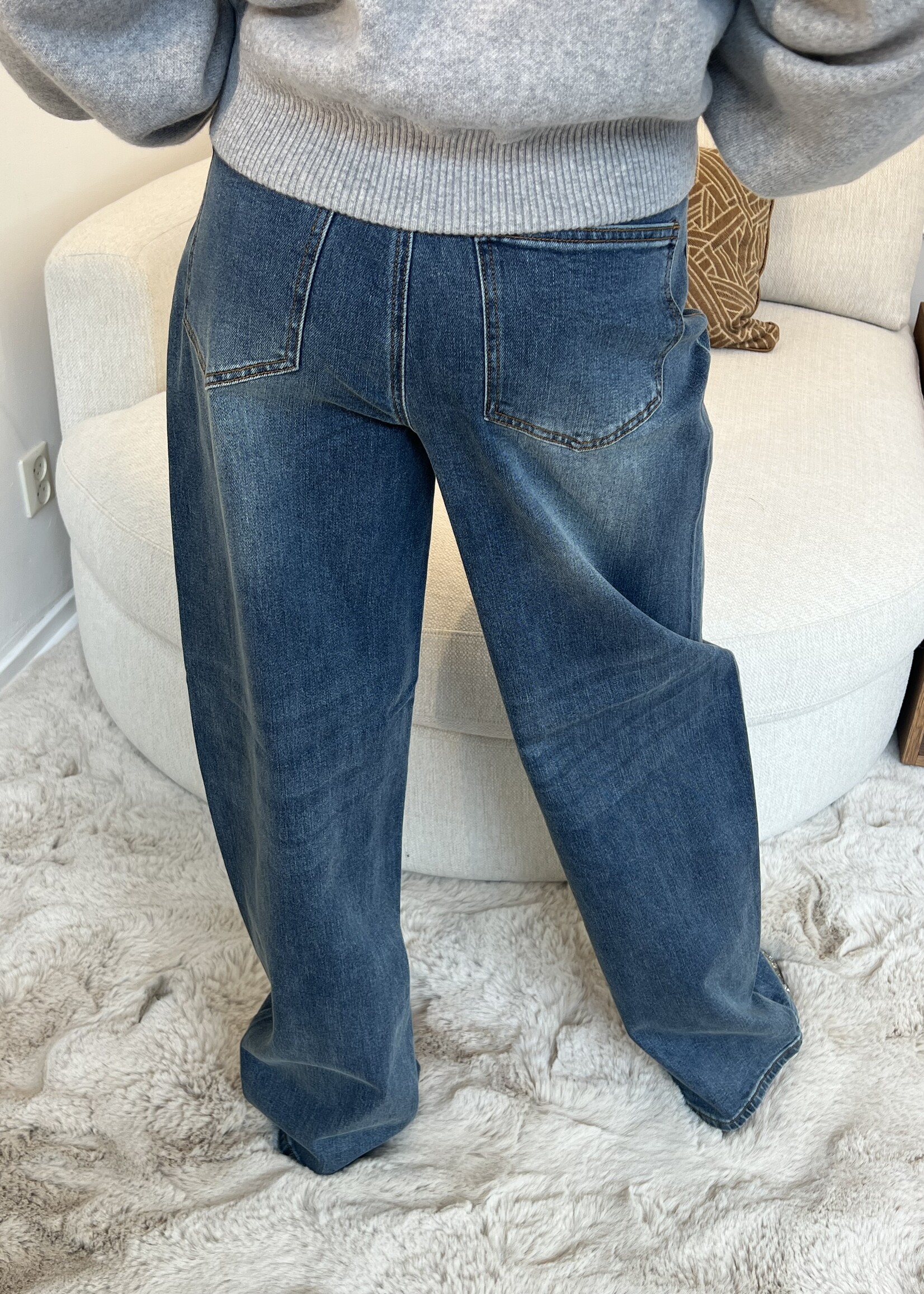 Gestuz Viva HW Baggy Jeans - Vintage Bleu Denim