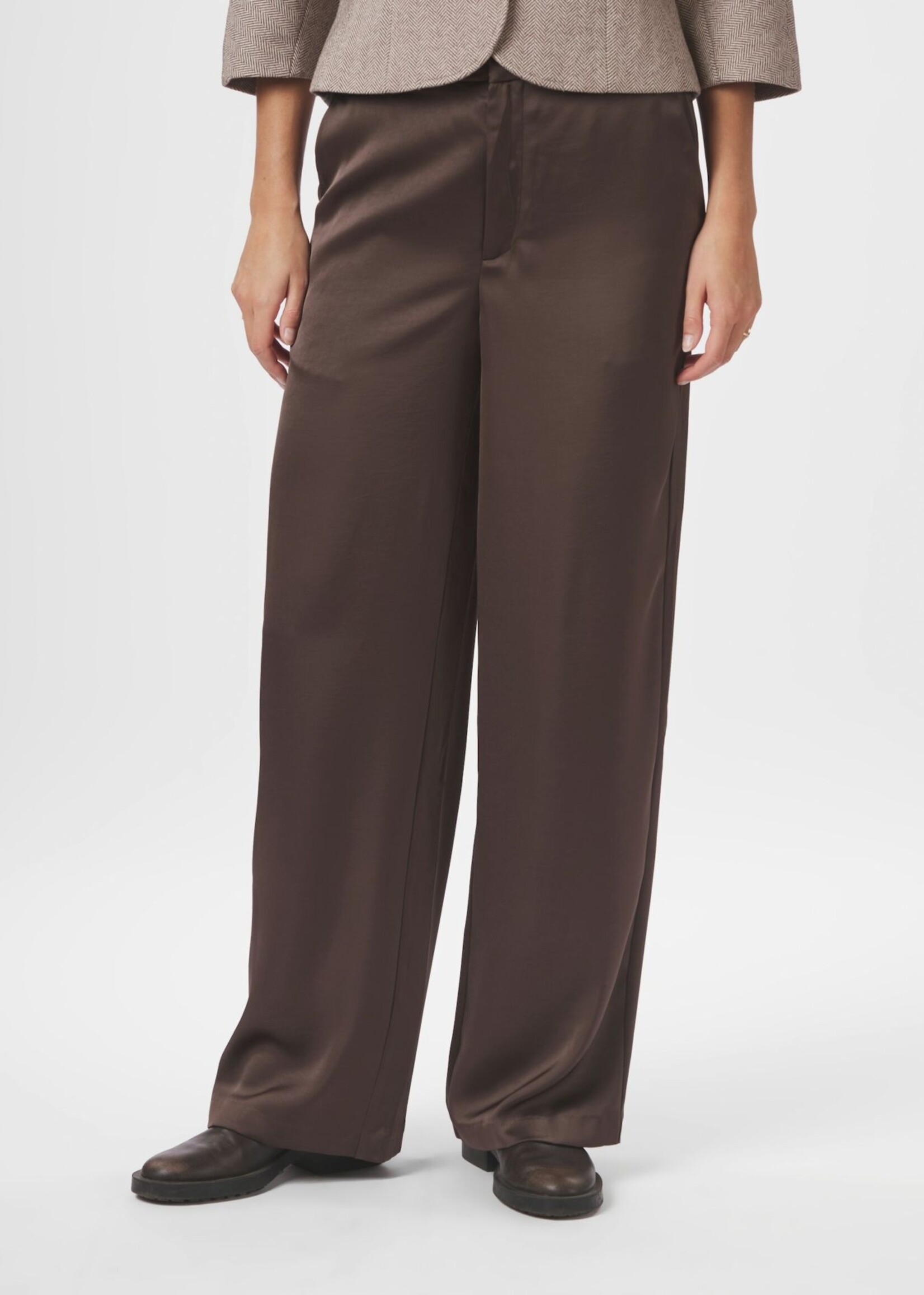 Neo Noir Emmett Heavy Sateen Pants - Dark Brown