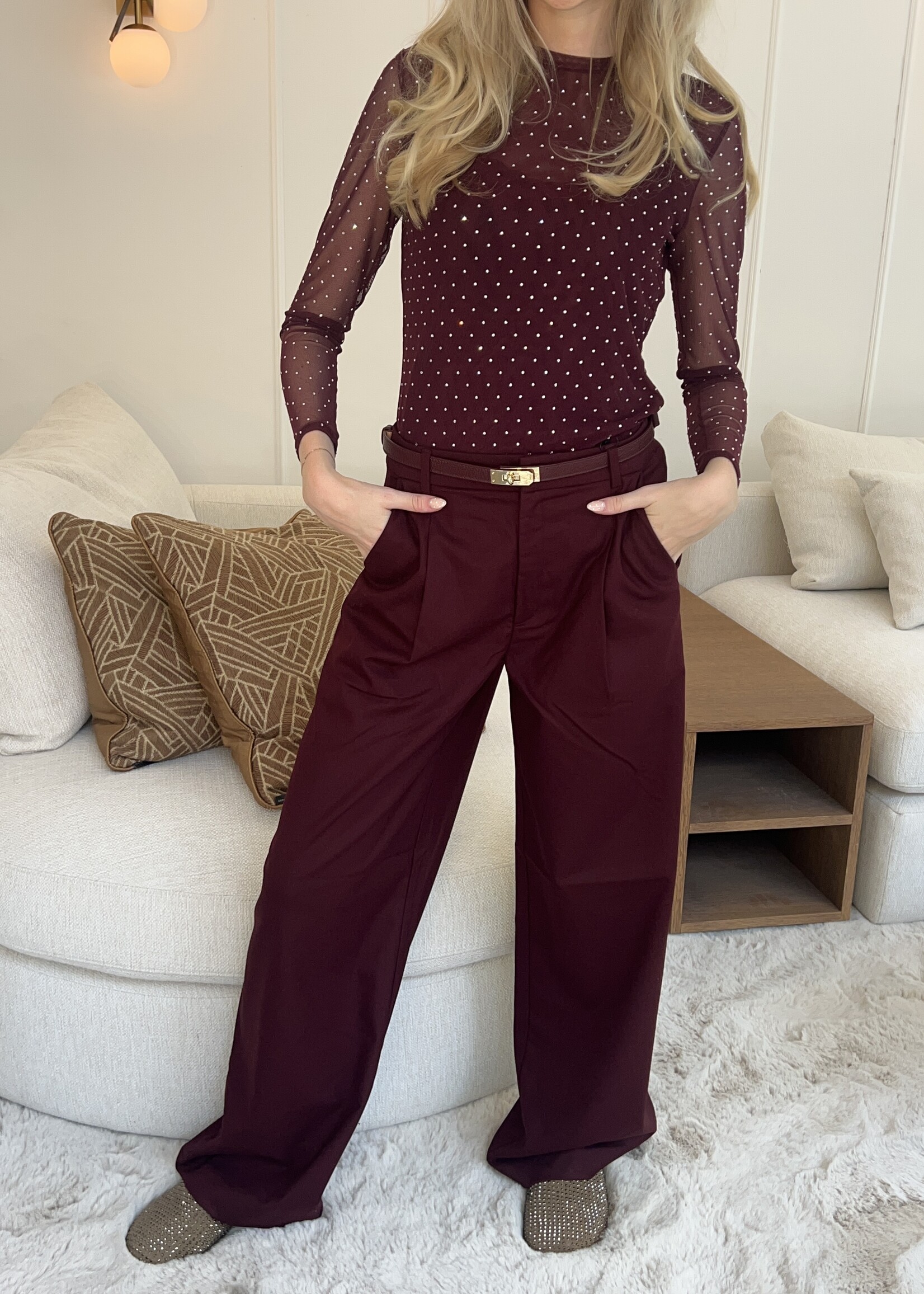 STUDIO AR INES Glitter Mesh - Shiraz