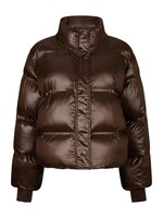 Neo Noir Rhea Shiny Puffer Jacket - Dark Brown