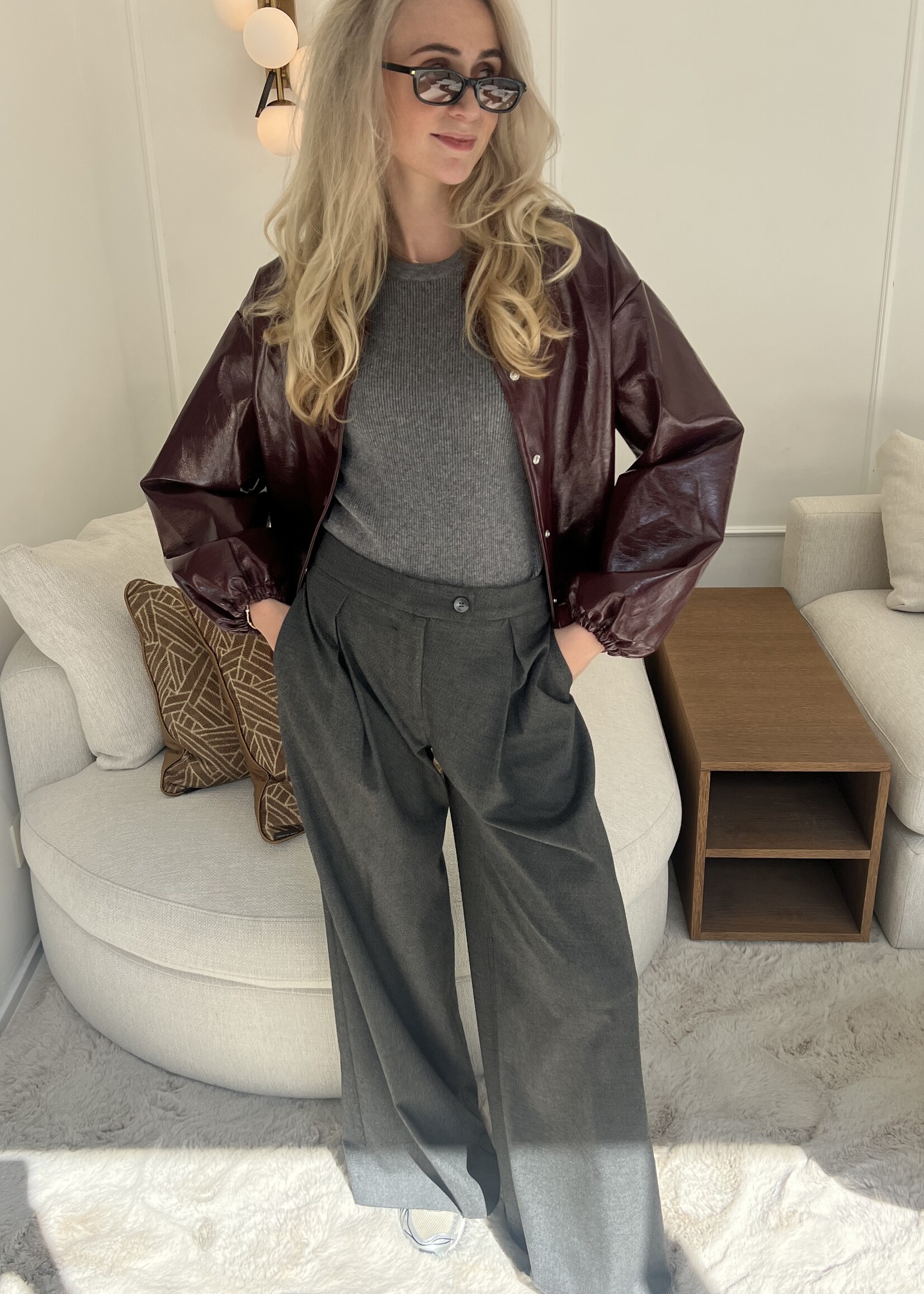 Wide-Leg Pants - Grey