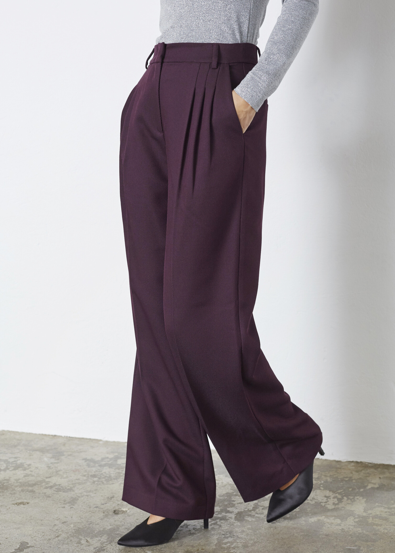 Co’Couture AlmiraCC Pleat LL pant - Plum