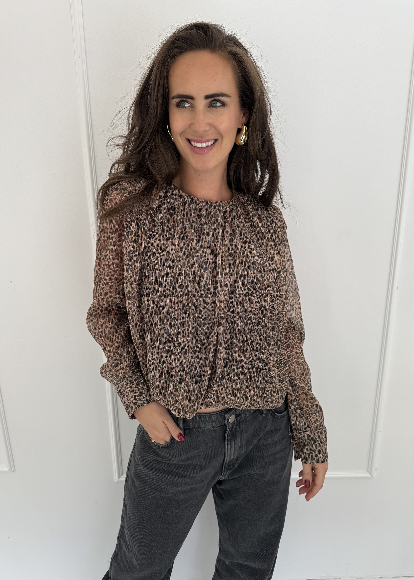 Fabergé Fashion Leopard Blouse - Brown