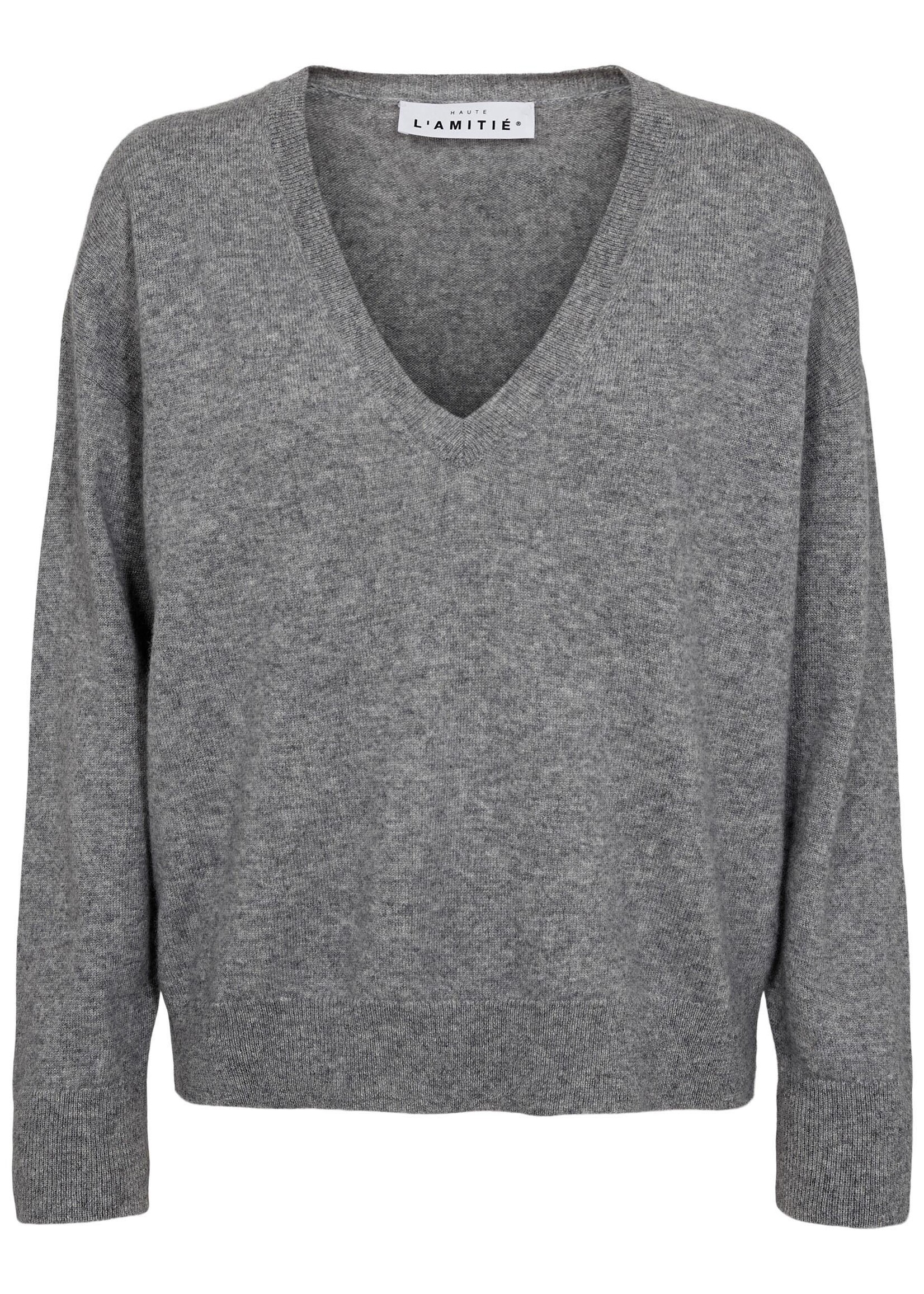 Cash V-Neck - Light Grey Melange