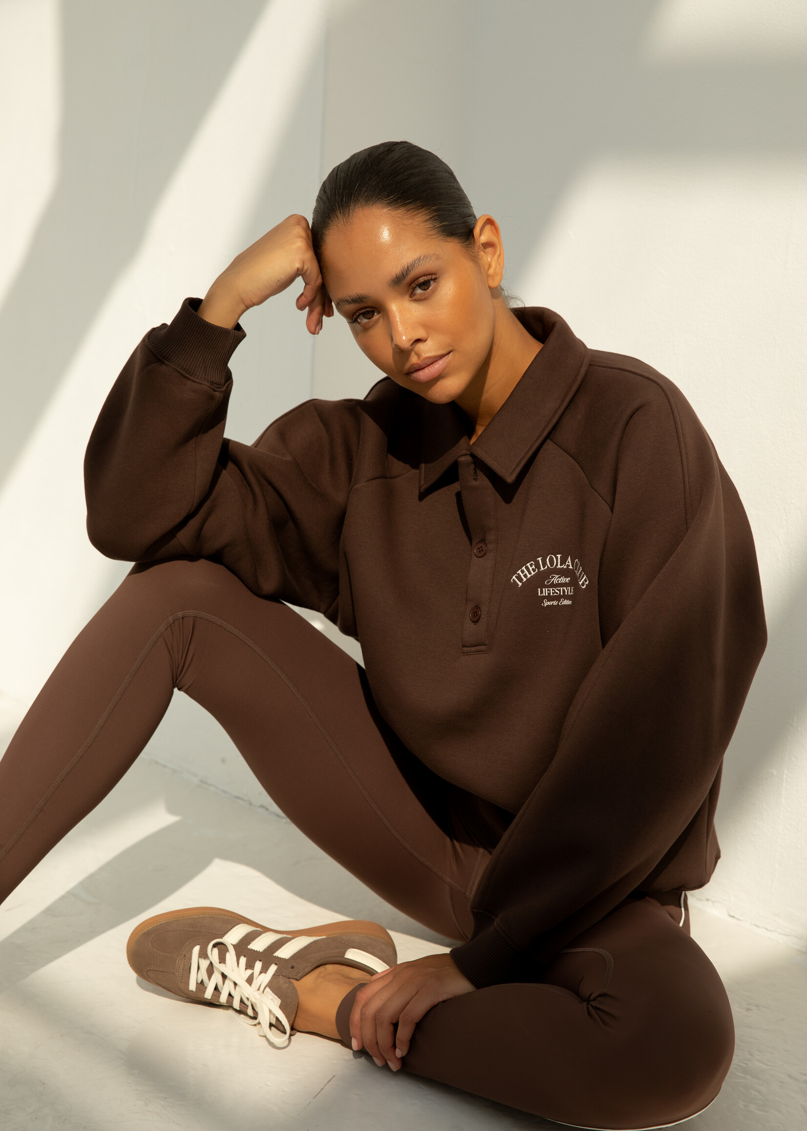 The Lola Club Maya Polo Sweater - Chocolate