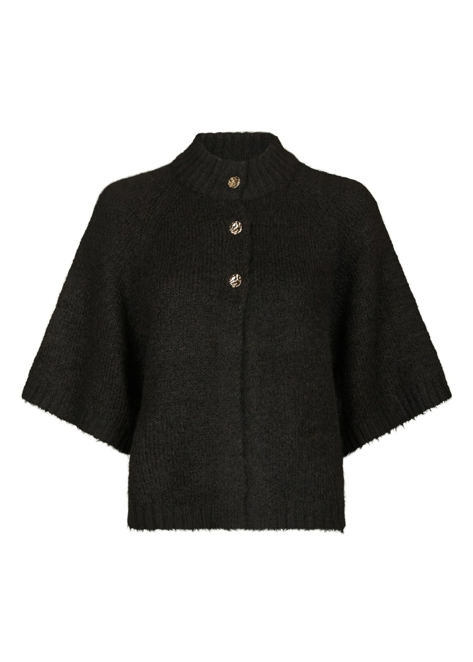 Neo Noir Benuta Fluffy Knit Cardigan - Dark Brown