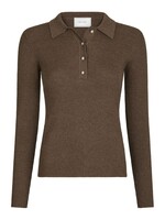Neo Noir Panama Knit Blouse - Brown Melange