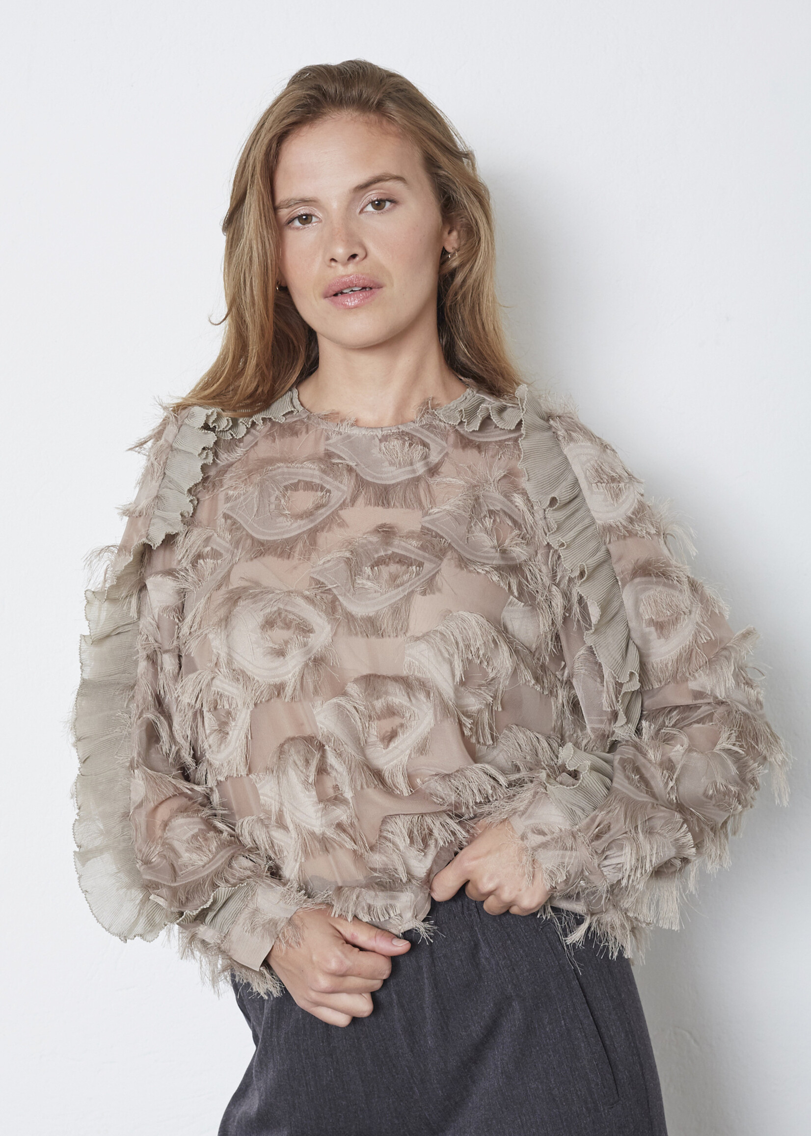 Co’Couture SyraCC Structure Blouse - Walnut