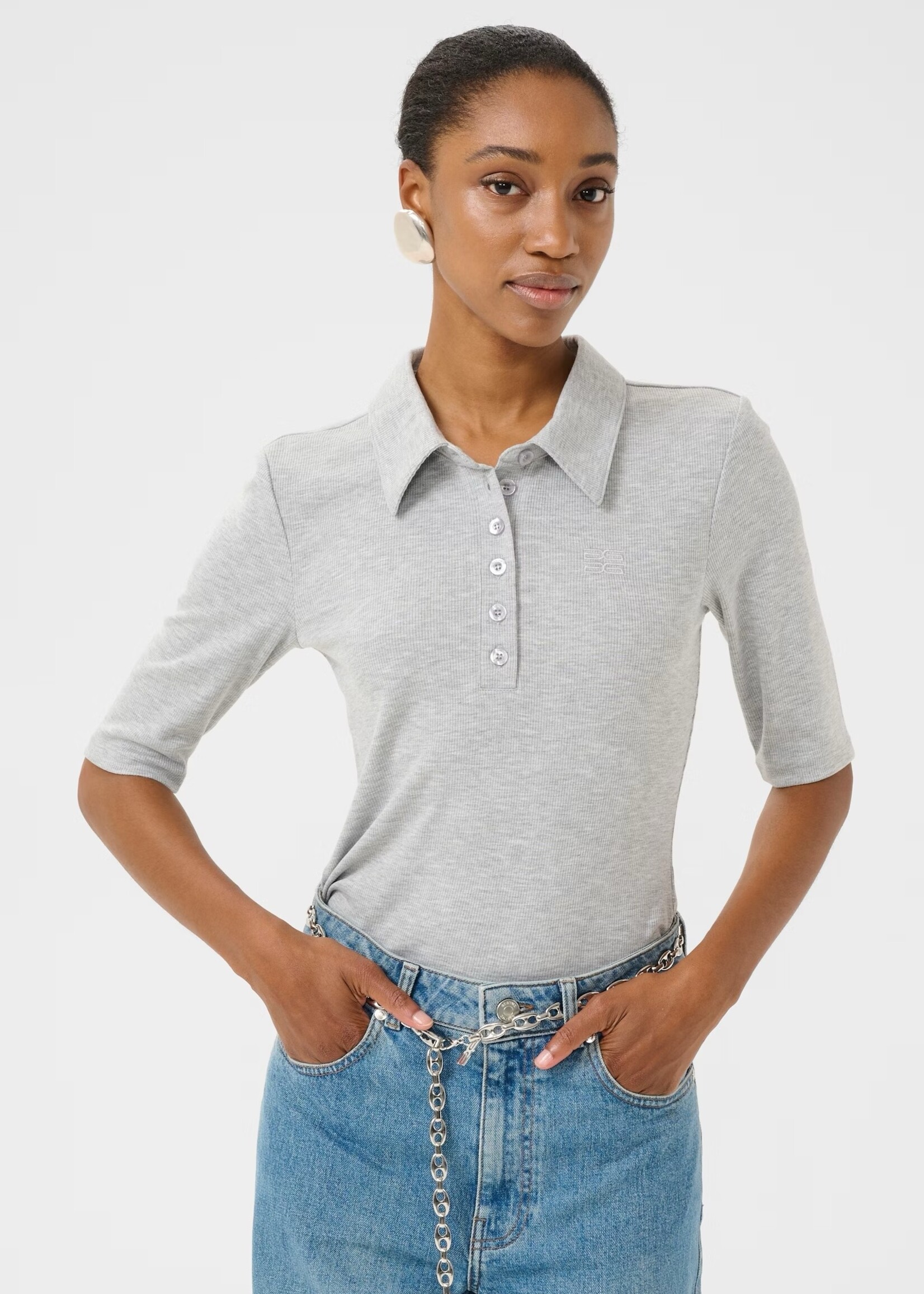Gestuz GZdrew polo mel top - Grey