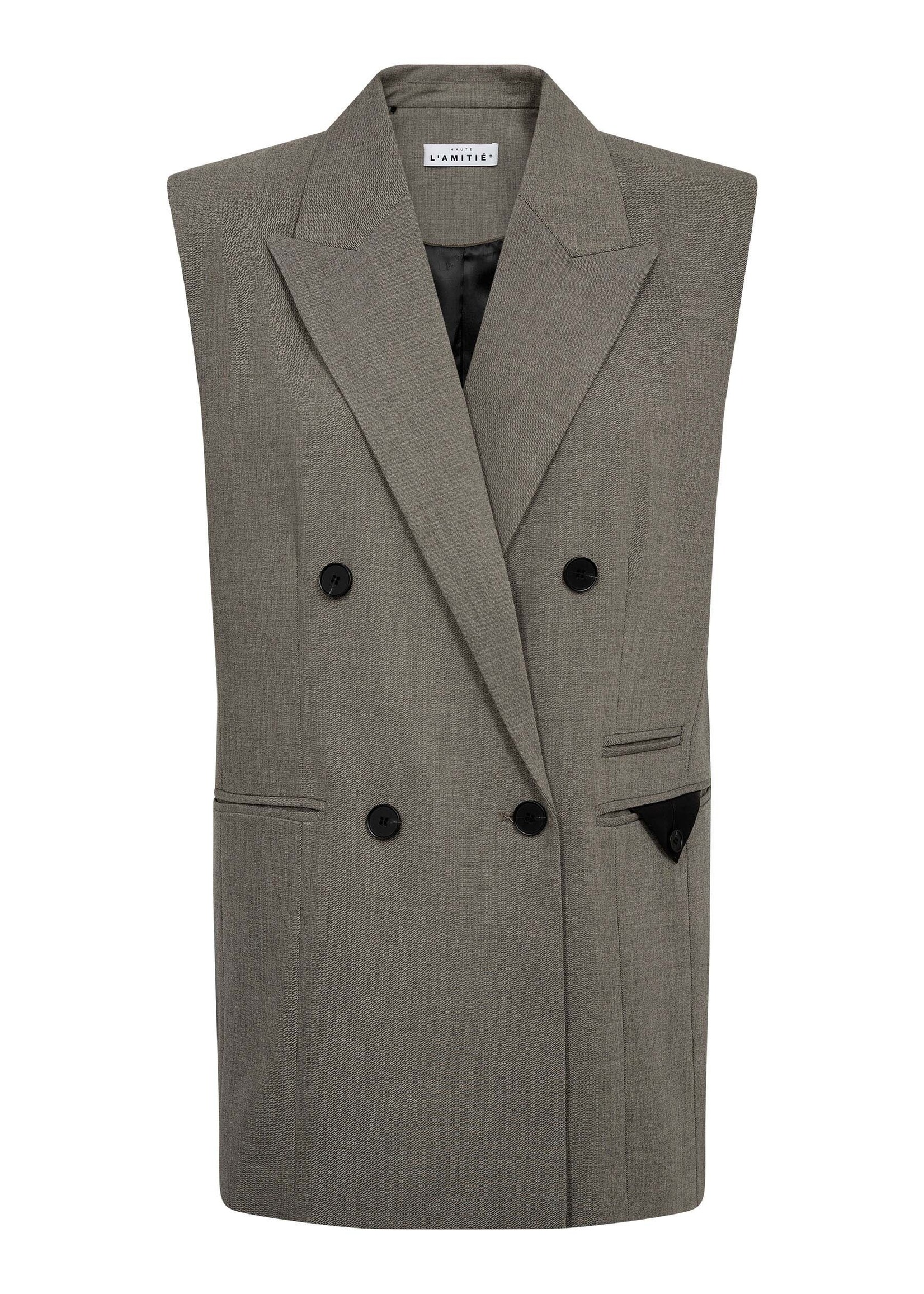 Nicole Triangle Tailor Vest - Beige Melangé