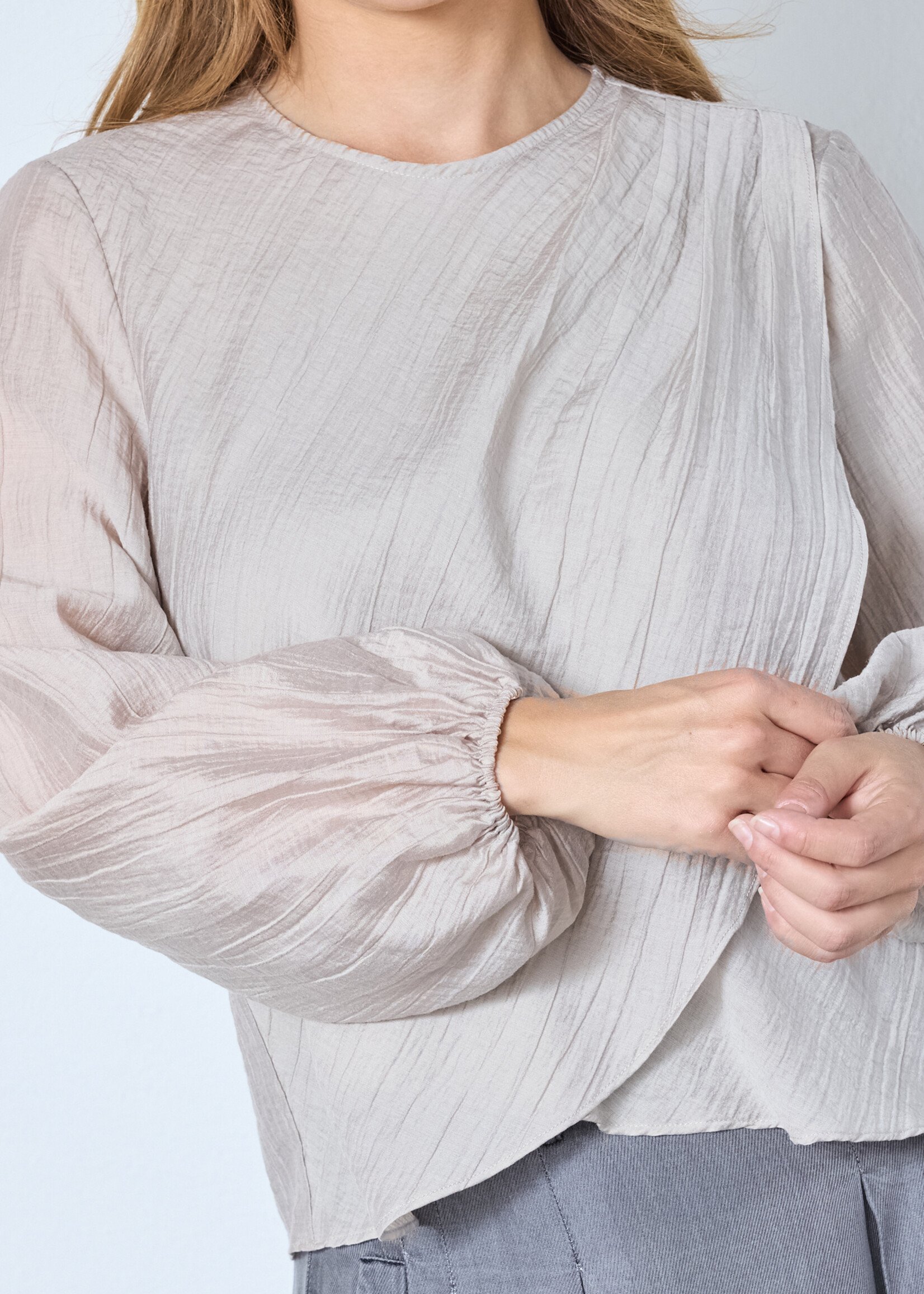 Co’Couture ConnyCC Drape Blouse - Mink