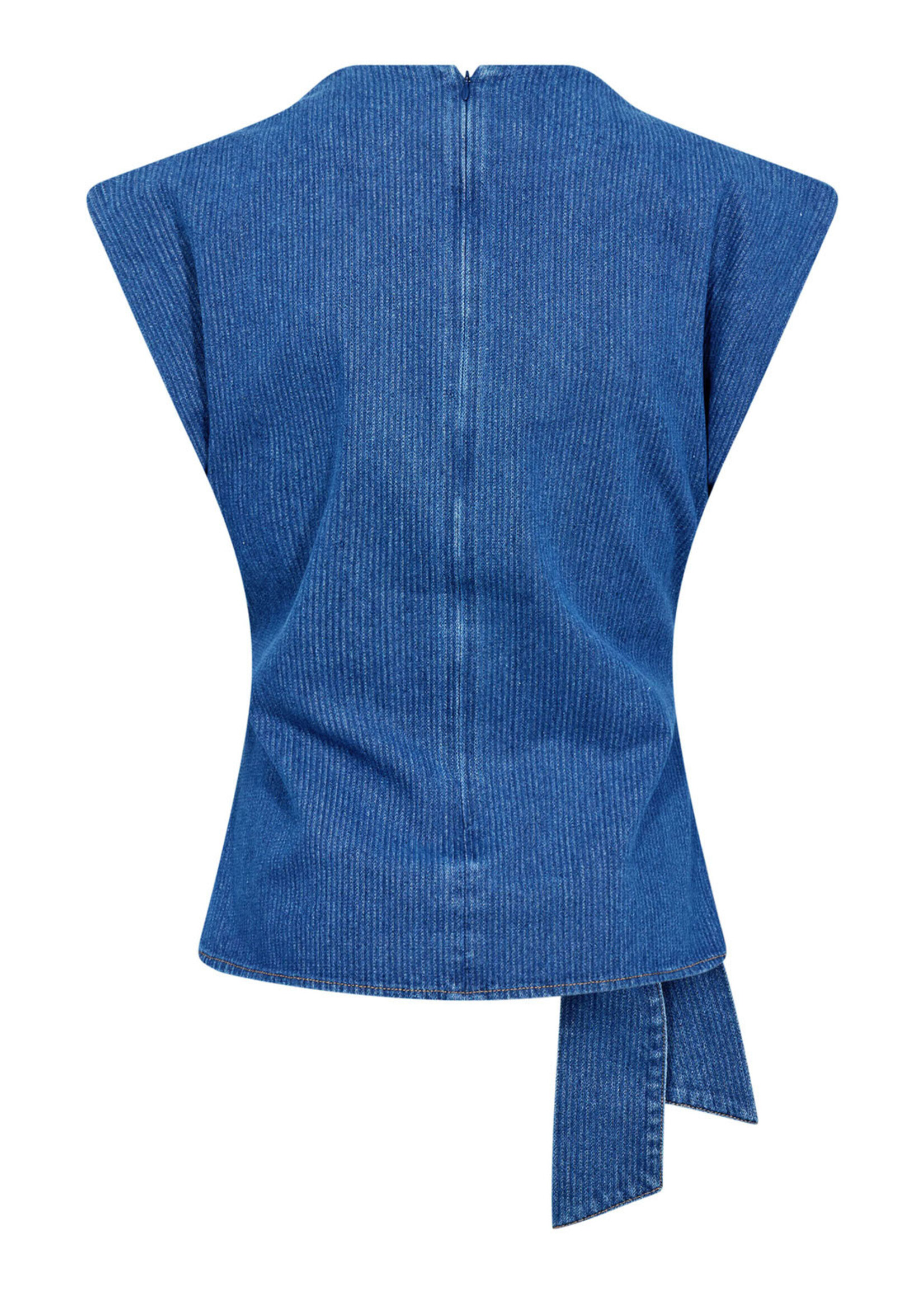 Co’Couture KimmyCC Pleat Top - Dark Denim